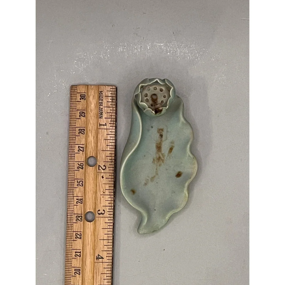 Celadon Leaf Incense Holder 3.5
